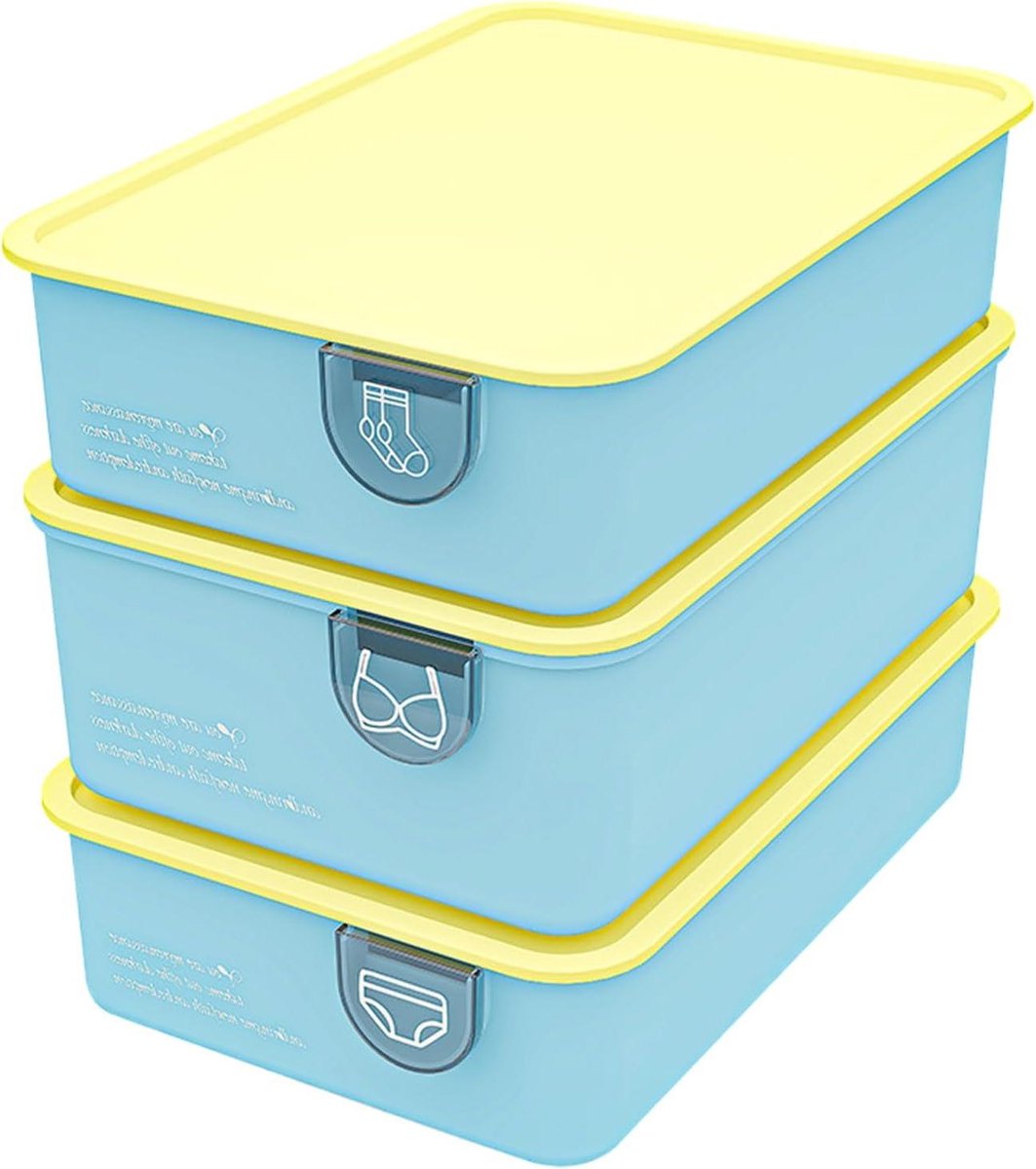 Lade Organizer Set - Opbergbakken - Kleding Opbergen - Flexibele Verdelers - 3 Delig - Blauw
