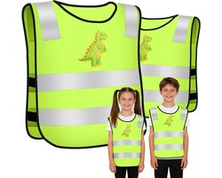 Kinder Veiligheidsvest - Reflectievest Set - Activiteiten Zichtbaarheid - Ademend Mesh Materiaal - Universele Maat - Fluorescerend Groen