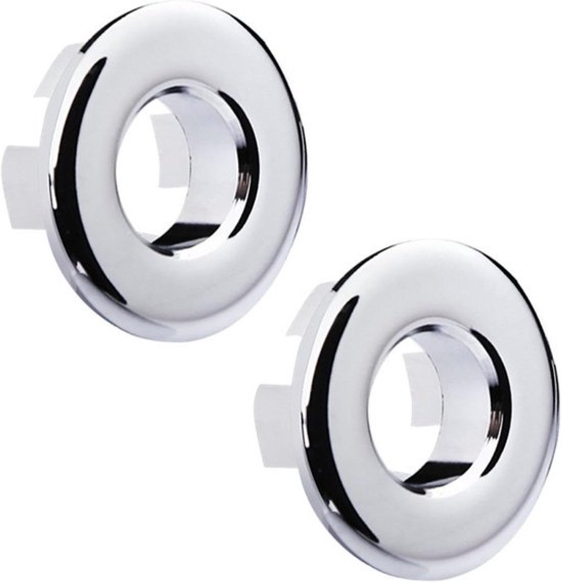 Ronde zinken wastafel overloopringen voor wastafelgat Ø 22-24mm - set van 2