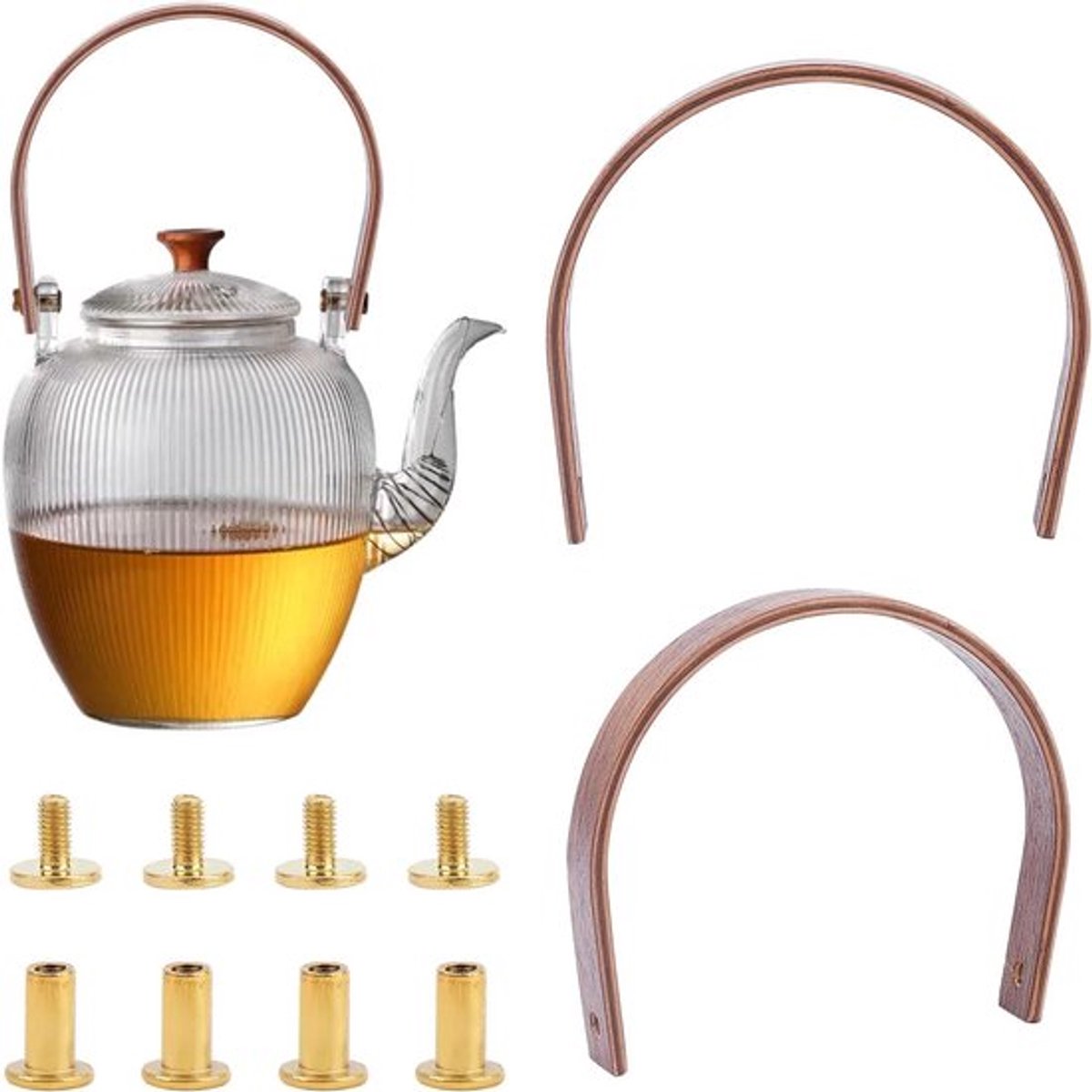 Houten Theepot Handvat Vervanging voor Dobin Theepot - 11 cm - Theepot Accessoires