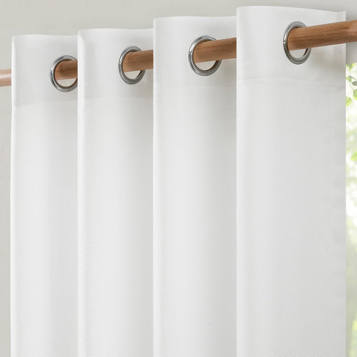 Linnen Gordijnen - Raambekleding - Woonkamer Decoratie - Semi-Transparant - 300 cm Breed - Wit