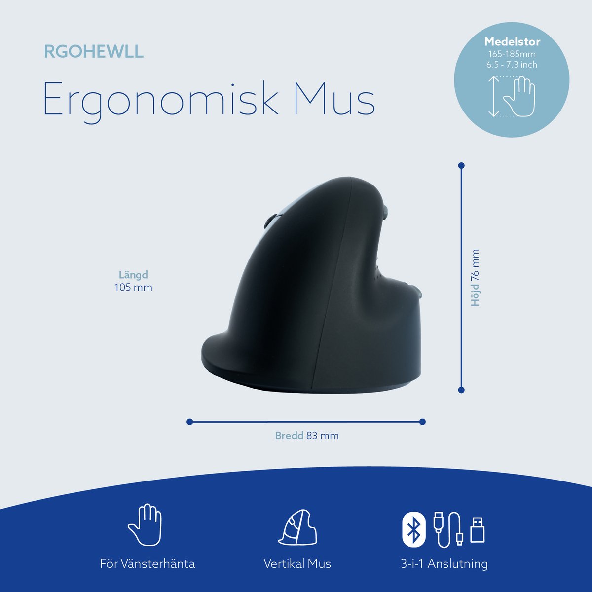 R-Go Numpad - Ergonomisch numeriek toetsenbord - Break software - Bluetooth - Wit thumbnail 2
