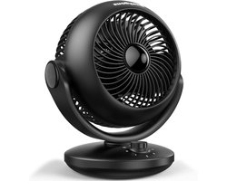 Stille Ventilator - Tafelventilator Bureau - Luchtcirculatie Thuis - Fluisterstil Geluid - 20 m² Ruimte - Zwart