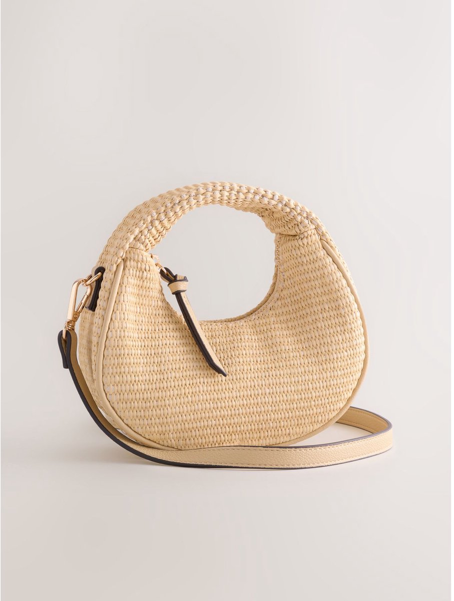 Next - Dames - Mini-handtas met raffia effect - Naturel