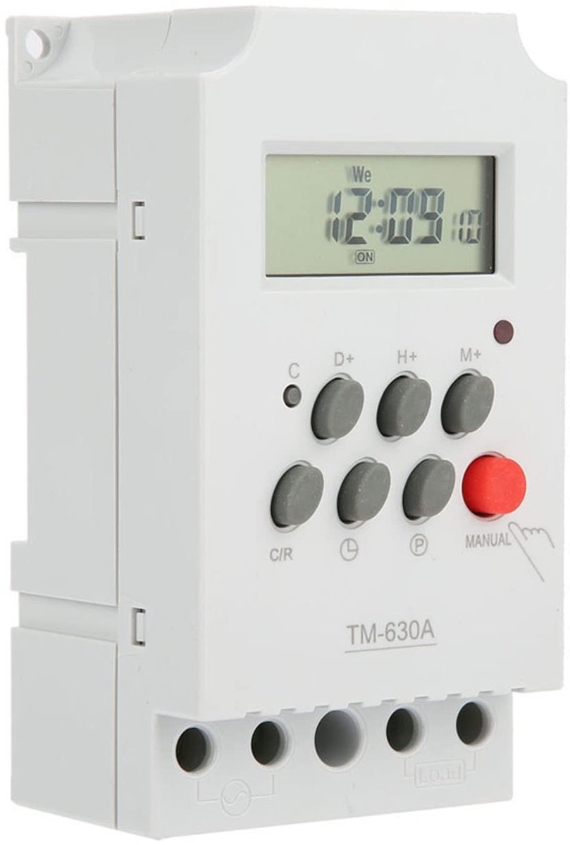 aladdien - Programmeerbaar tijdrelais - mini-buitenschakelaar - eenvoudig instelbaar - 12 volt - timer met digitaal lcd-display - ideaal voor verlic...