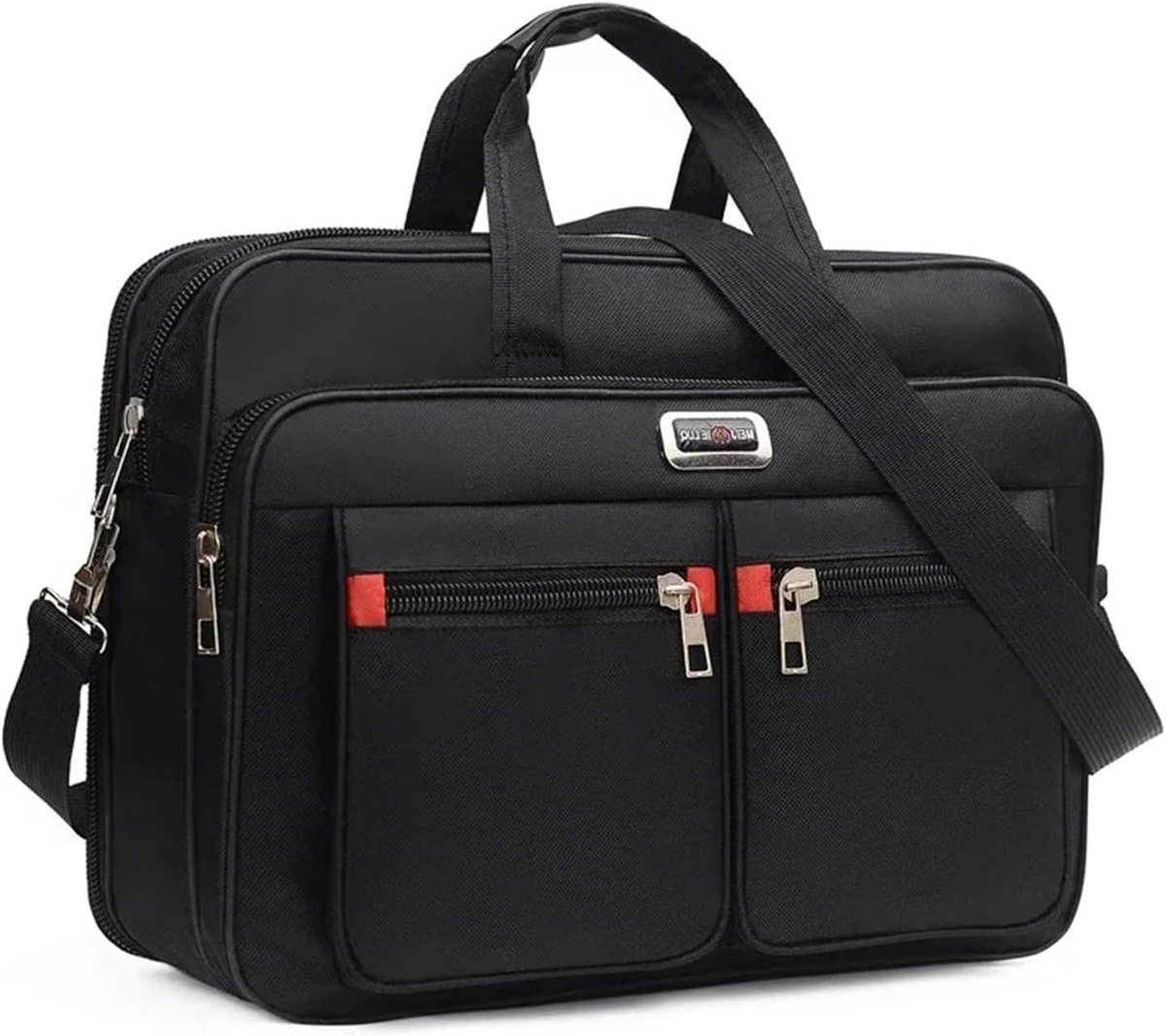 Laptoptas Heren - Schoudertas Werk - Zakelijk Vervoer - Grote Capaciteit - 15.6 Inch - Zwart