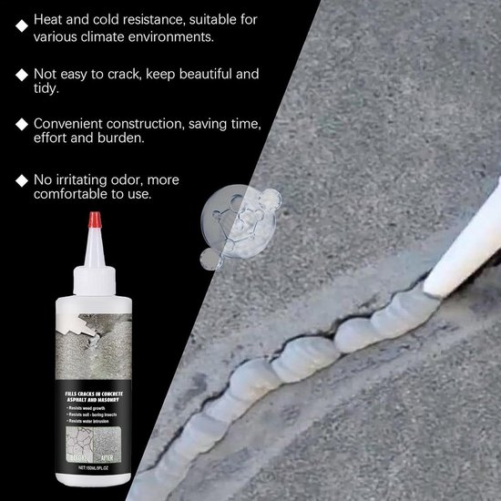 Reparatie afdichtmiddel - Waterdicht vulmiddel - Wegscheuren repareren - Uiterst duurzaam - 150 ml - Zwart — afbeelding 2