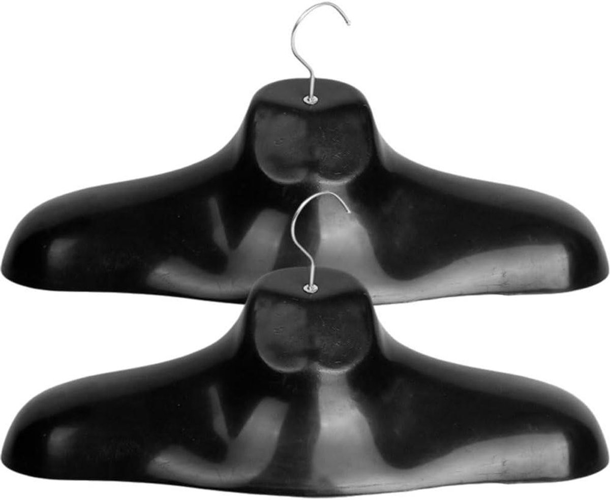 Kledinghangers - Brede schouder - Kleding opbergen - Extra dik plastic - 2 stuks - Zwart