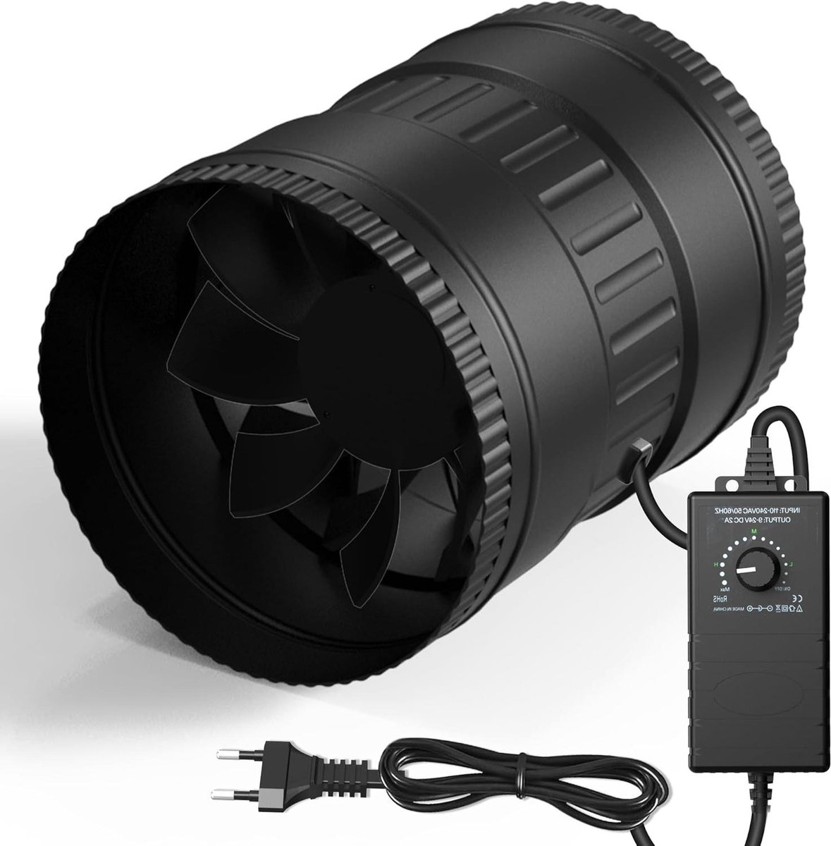 Buisventilator Regelbaar - Afvoer Ventilator - Lucht Circulatie - Energiezuinig - 200 mm -