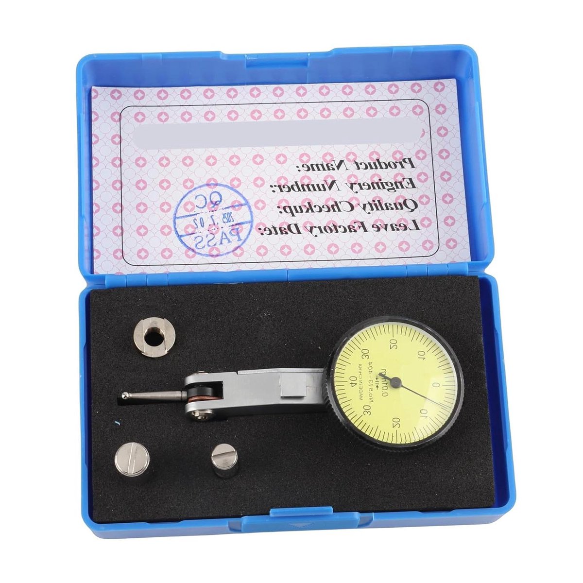 Meetklok met sondes - Precisie indicator - Mechanische metingen - 180° flexibele sonde - 001 mm schaal - Zilverkleurig
