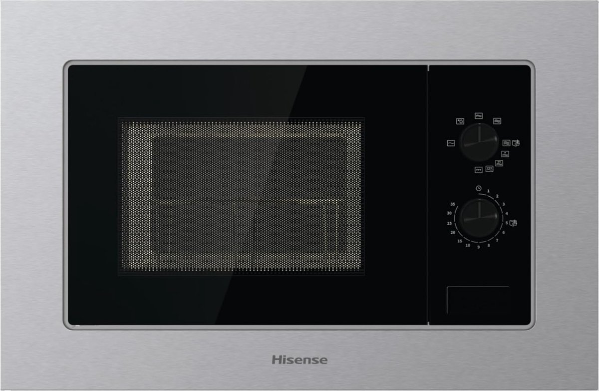 Inbouw Magnetron - Compacte Oven - Snel Eten - Aqua Clean Reiniging - 20 Liter Capaciteit - Zwart RVS