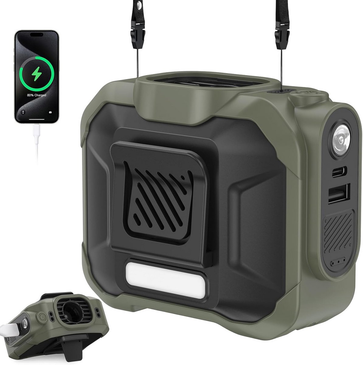 Draagbare Clip Ventilator met Grote Accu voor Taille en Buitenactiviteiten