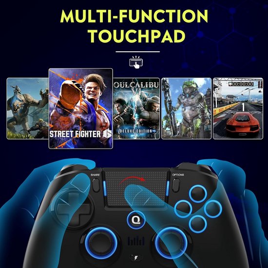 Draadloze Gamecontroller met Hall Effect Joysticks voor PS4, PC, Mobiel en meer — afbeelding 4