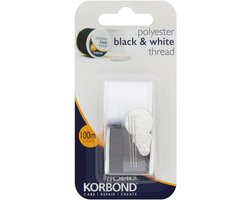 Korbond Black and White thread, Polyester, 100m