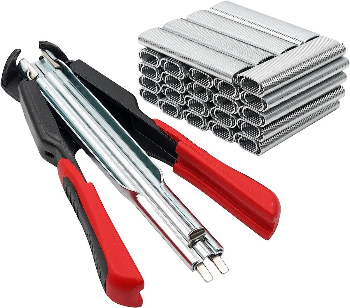 Hog Ringtangset, huisdierkooi, tang met 2500 stuks, hektang, ringen, C-type, clip, automatische omheiningtang voor matrassen, autokussens, banken, omheiningen, installatie apparatuur,