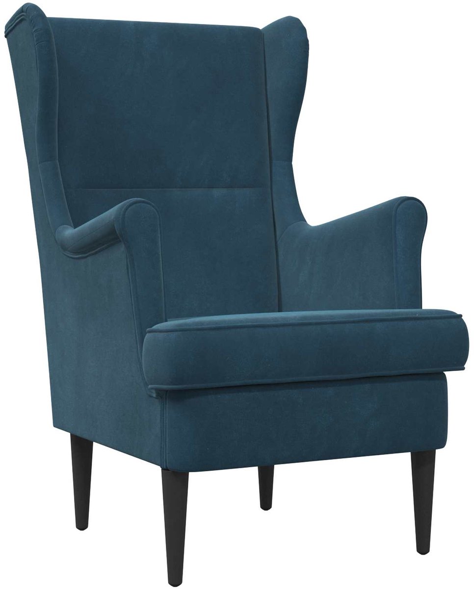 vidaXL - Fauteuil - Blauw - Fluweel