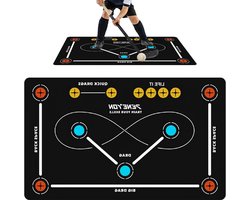 Hockey Trainingsmat - Dribbelonderlegger Voetbalmat - Voetwerk Verbeteren - Betrouwbare Antislip - 90 x 60 cm - Grijs