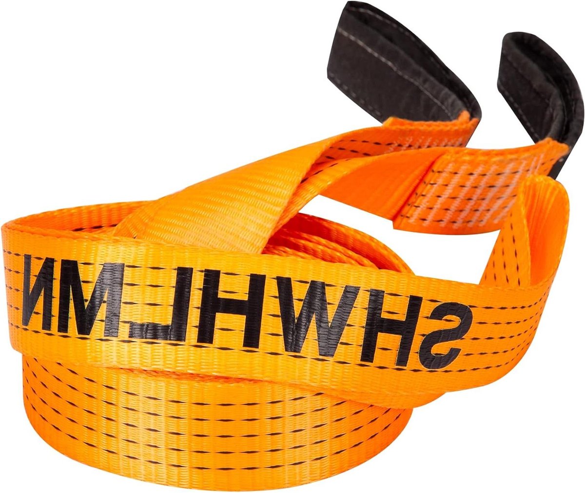 Sleepkabel - Hulpkabel - Voertuigen Verplaatsen - Versterkte Ooguiteinden - 60 Meter - Oranje