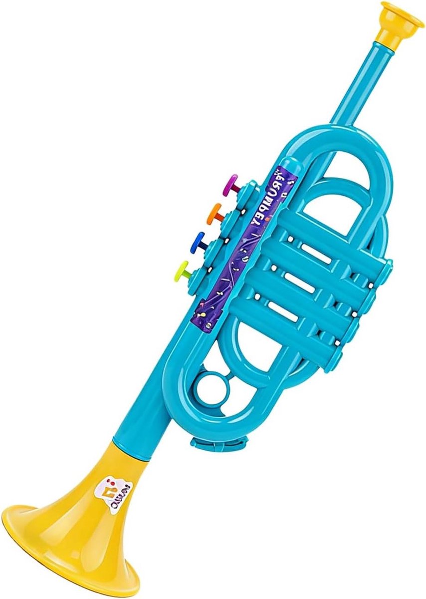 Kindertrompet Muziekspeelgoed - Nep Trompet Speelgoed - Muziek Leren Spelen - Realistisch Mini Ontwerp - 495 cm - Donkerblauw