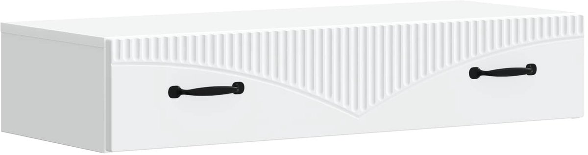 vidaXL Wandgemonteerde - Zijtafel - Wit - 87,5 - x - 34,5 - x - 17 - cm - Bewerkt - hout