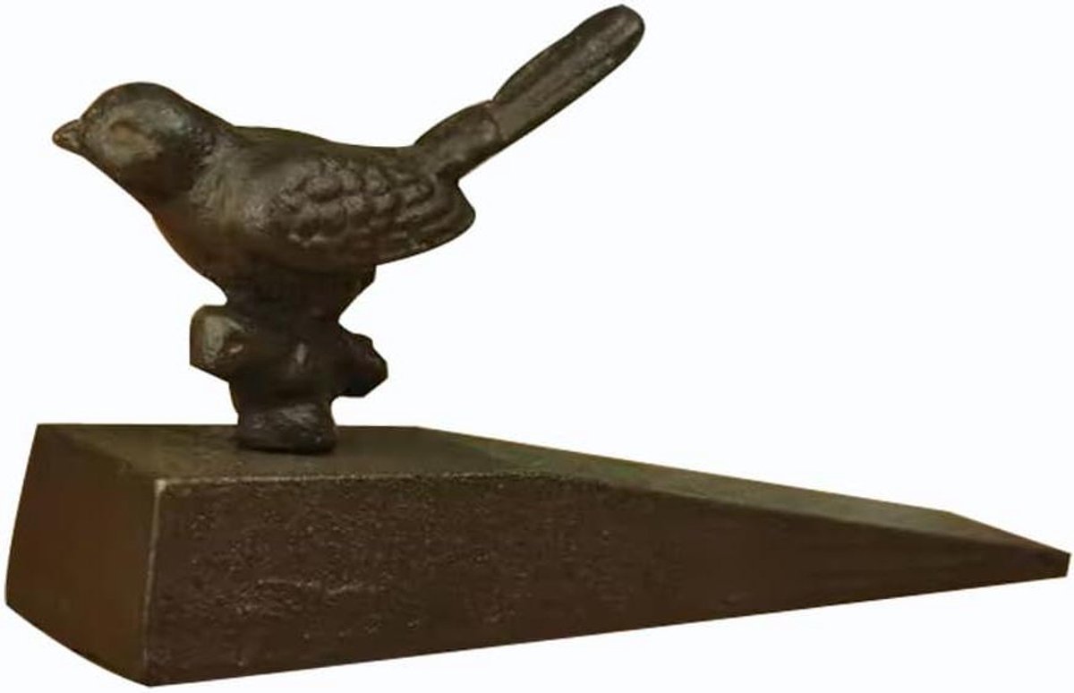 Deurstopper Gietijzer - Vogelvorm - Huis Decoratie - Decoratief Accent - 16 cm Lengte - Bruin