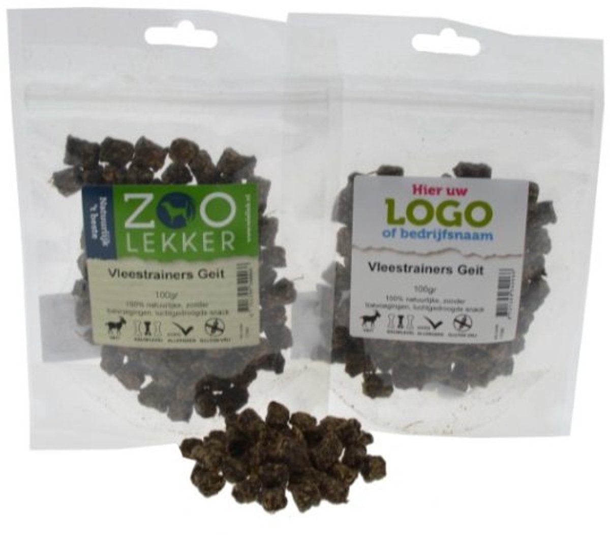 Zoolekker Vleestrainers geit | 100 g | glutenvrije hypoallergene trainingssnack