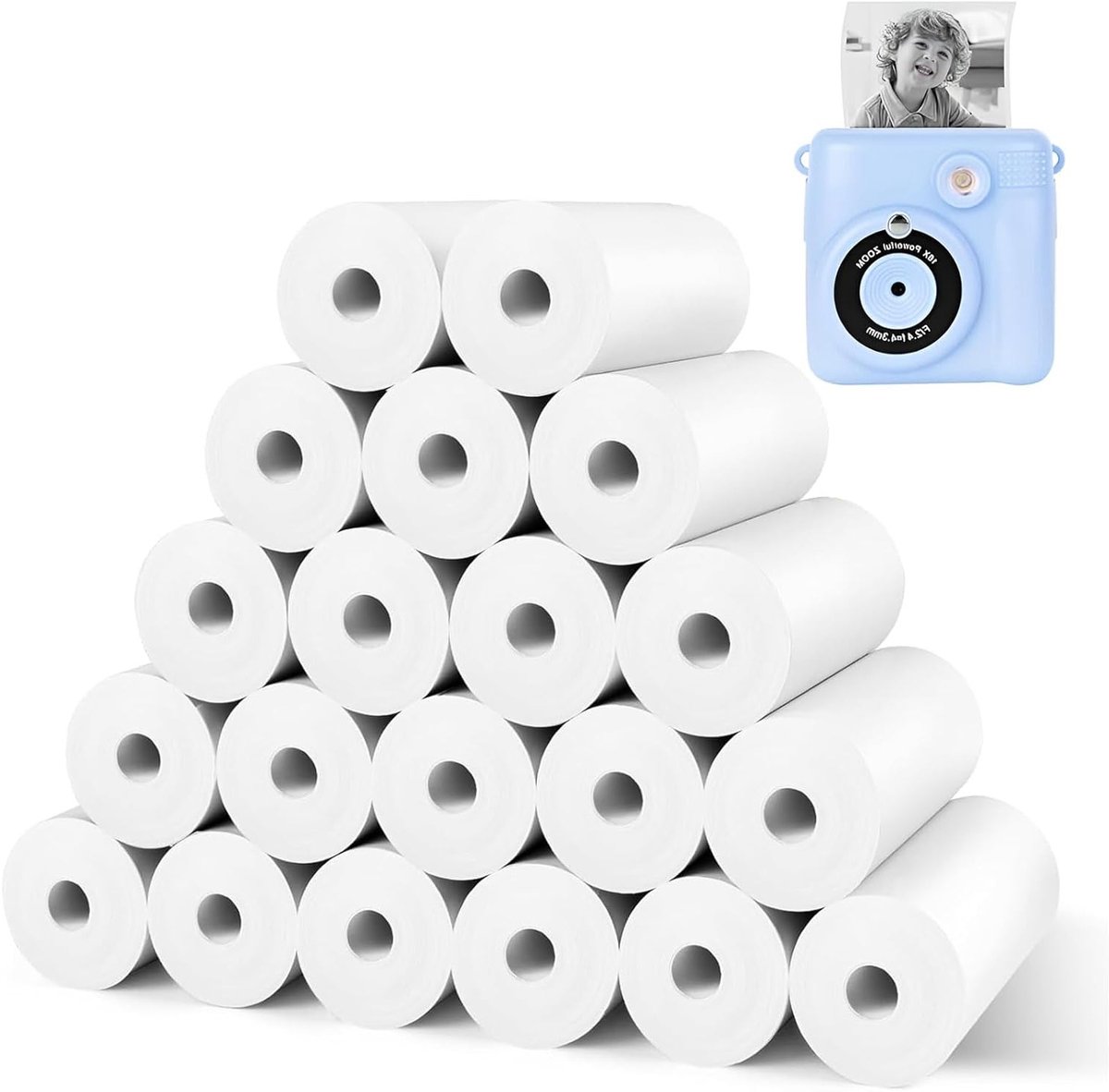 Thermisch papier voor kindercamera's - 20 rollen, 57 mm, ideaal voor instant foto's, eenvoudig te verwisselen en perfect voor creatief gebruik
