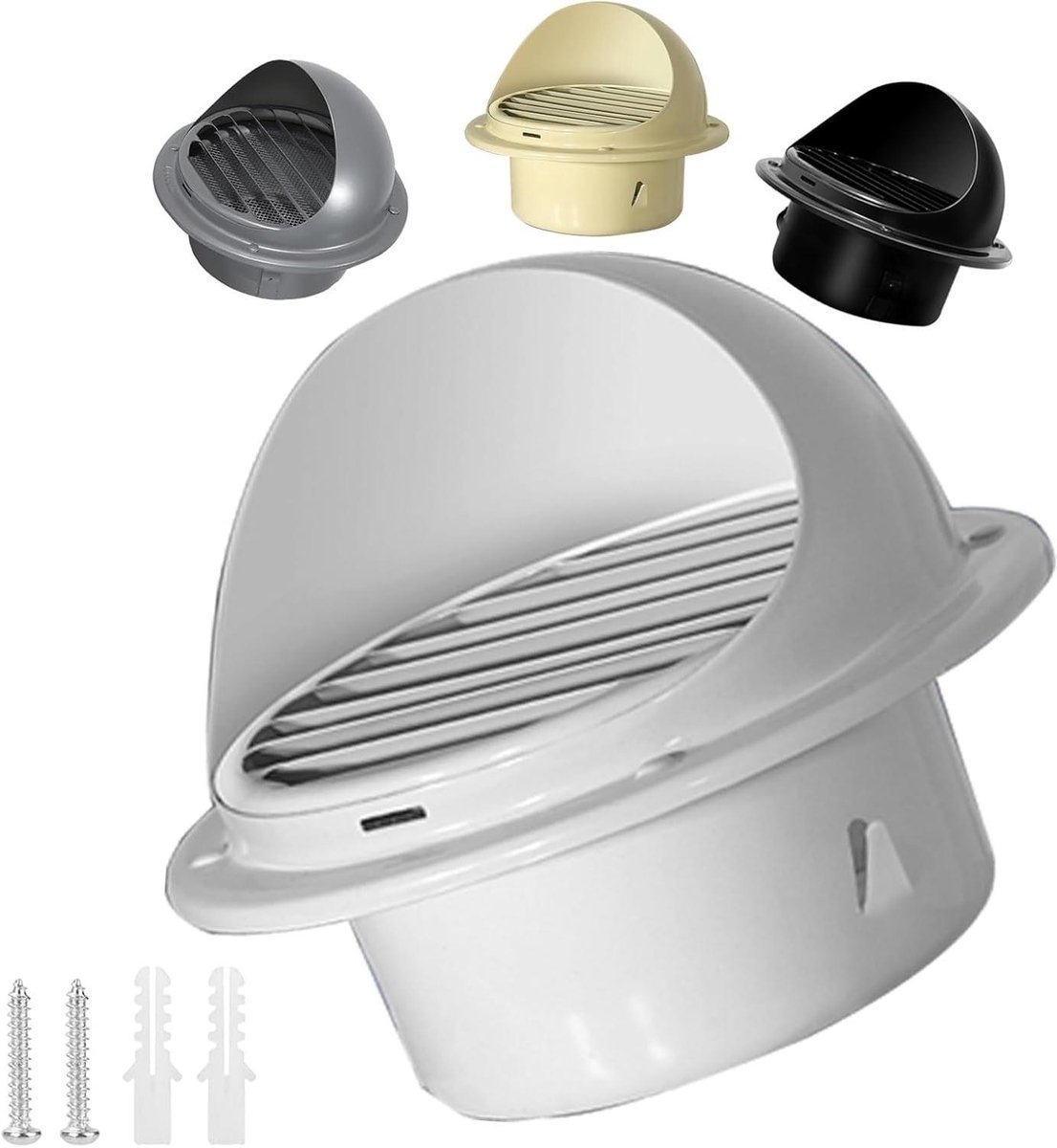 Ventilatie Roosters - Muur Ventilatiekap - Luchtcirculatie Verbeteren - Waterdichte Lamellen - Diverse Maten - Zwart