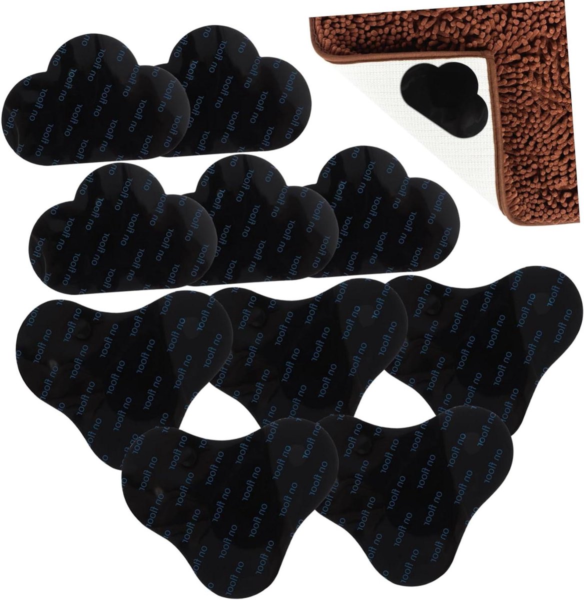 Sticker Set - Vloermat Grippers - Vloerbedekking Fixeren - Herbruikbaar Zonder Residue - 1