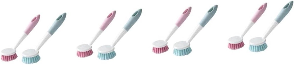 Keuken Schoonmaakborstel Set - Afwasborstels - Aanrecht Reinigen - Hoge Dichtheid Borstels - 8 Stuks - Diverse Kleuren