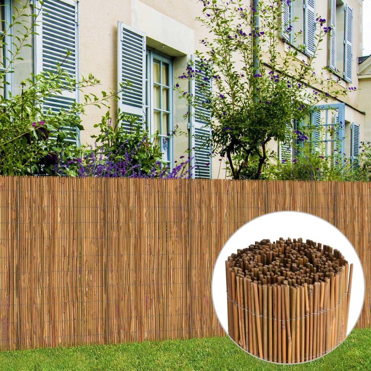 Bamboe Hek - Tuin Barrière - Tuin Afscheiden - Natuurlijke Uitstraling - 500x100 cm - Natuurlijk