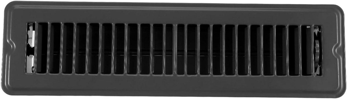 Metalen Vloerregister - Luchtrooster Wandventilatie - Verwarming Ventilatie - Verstelbaar Belastbaar - 34.2 cm - Zwart