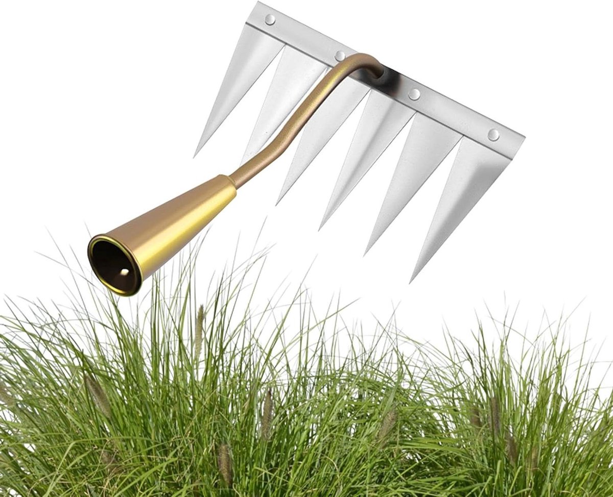 Onkruidschoffel - Handhark grond - Tuinonderhoud - Ergonomisch handvat - 25 cm - Zilver