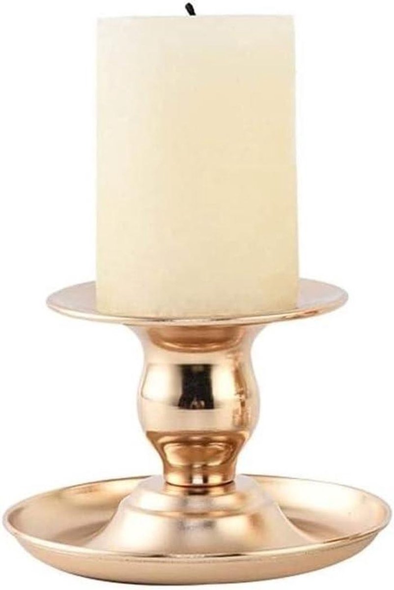 Kaarsenhouder Set - Kandelaars Metaal - Sfeervolle Decoratie - Scandinavische Stijl - 4 Stuks - Goud