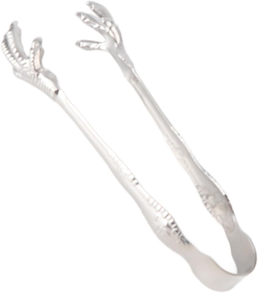 Ijstang - Keukentang Bar Tang - Drankjes Bereiden - Antislip Grip - 200 x 70 mm - Zilver