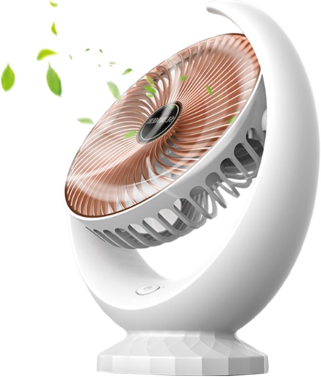 Draagbare mini-ventilator - Oplaadbare koeler - Persoonlijk comfort - Stille werking - 245 cm hoog - Platina
