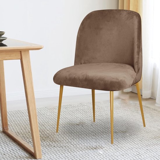Stoelhoezen Set - Eetkamer stoel - Stoelen Vernieuwen - Luxe Zachte Stof - 6 Stuks - Bruin — afbeelding 3
