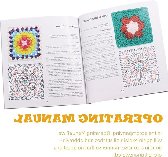 Set van 50 Haakpatronen voor Granny Square Kaarten met Fotoontwerpen voor Persoonlijke Covers voor Volwassenen en Beginners — afbeelding 5