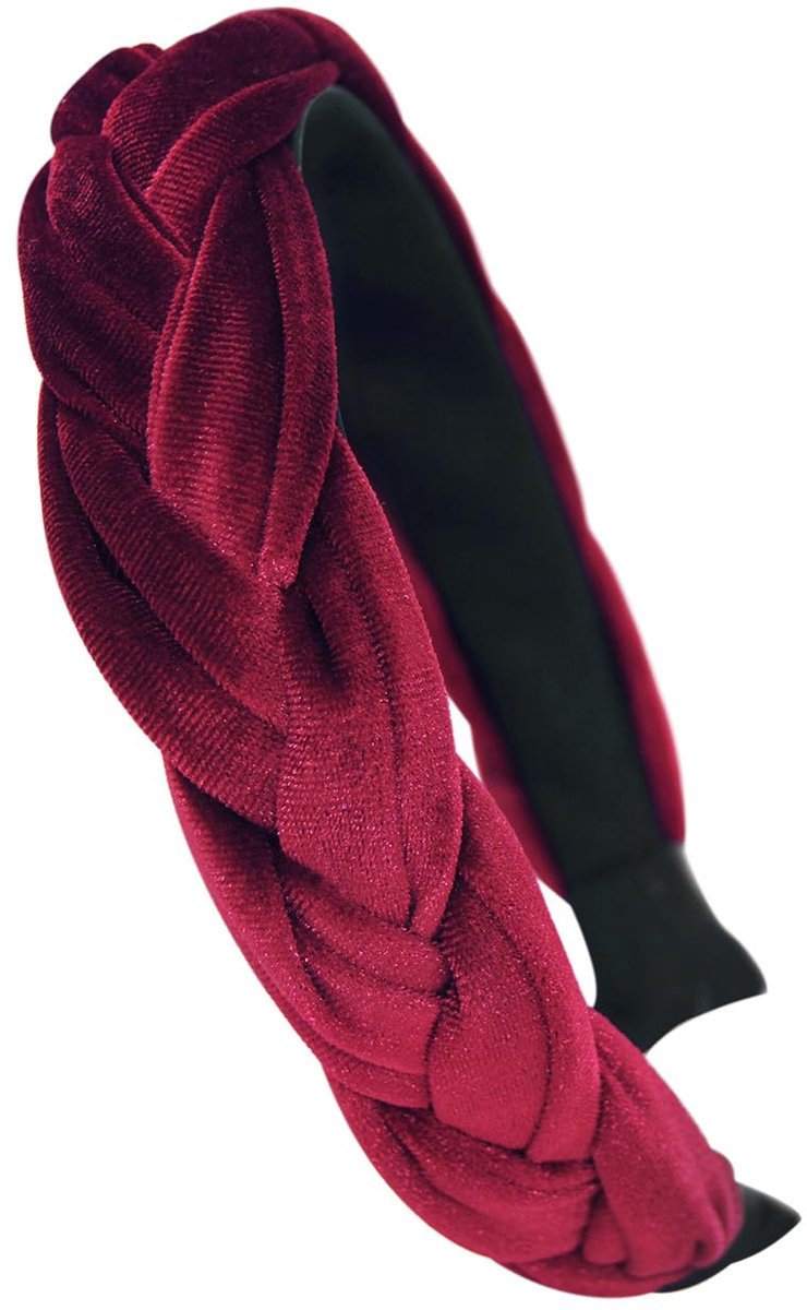JeiibrZui Trachten Haarreif - Samt Flechtoptik Serie HRZ3 - 3,0 cm Breed - 1 Stuk - Rood