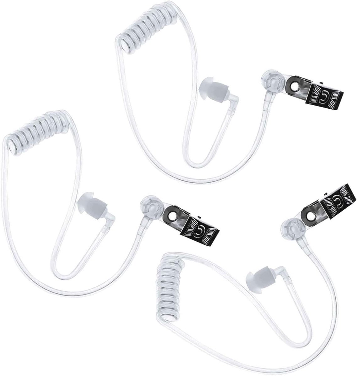 3 Stuks Vervangende Akoestische Slang voor 2-Wege Radio Audio Headsets, Earpiece voor Beveiliging, Geheim Agent en Kostuum Accessoire, Transparante Geluidsbuis voor Duidelijke Communicatie