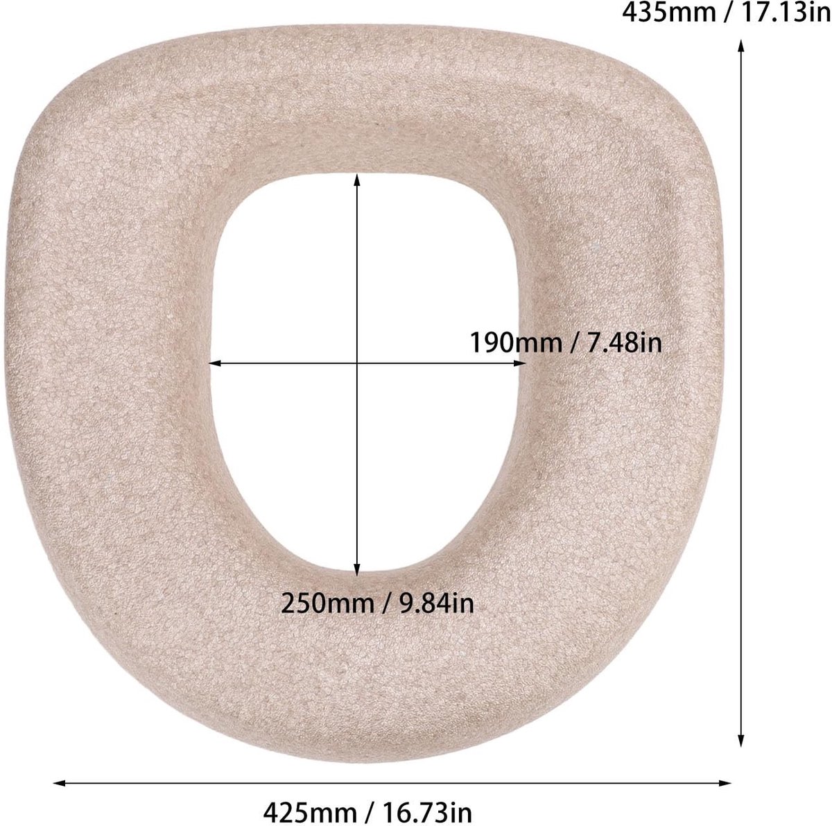 Dailygoods- Toiletbrilverhoger 10 cm - Herbruikbaar/Wasbaar - Zacht Comfort - Lichtgewicht - Valbestendig - EPP Materiaal - Toiletkussen