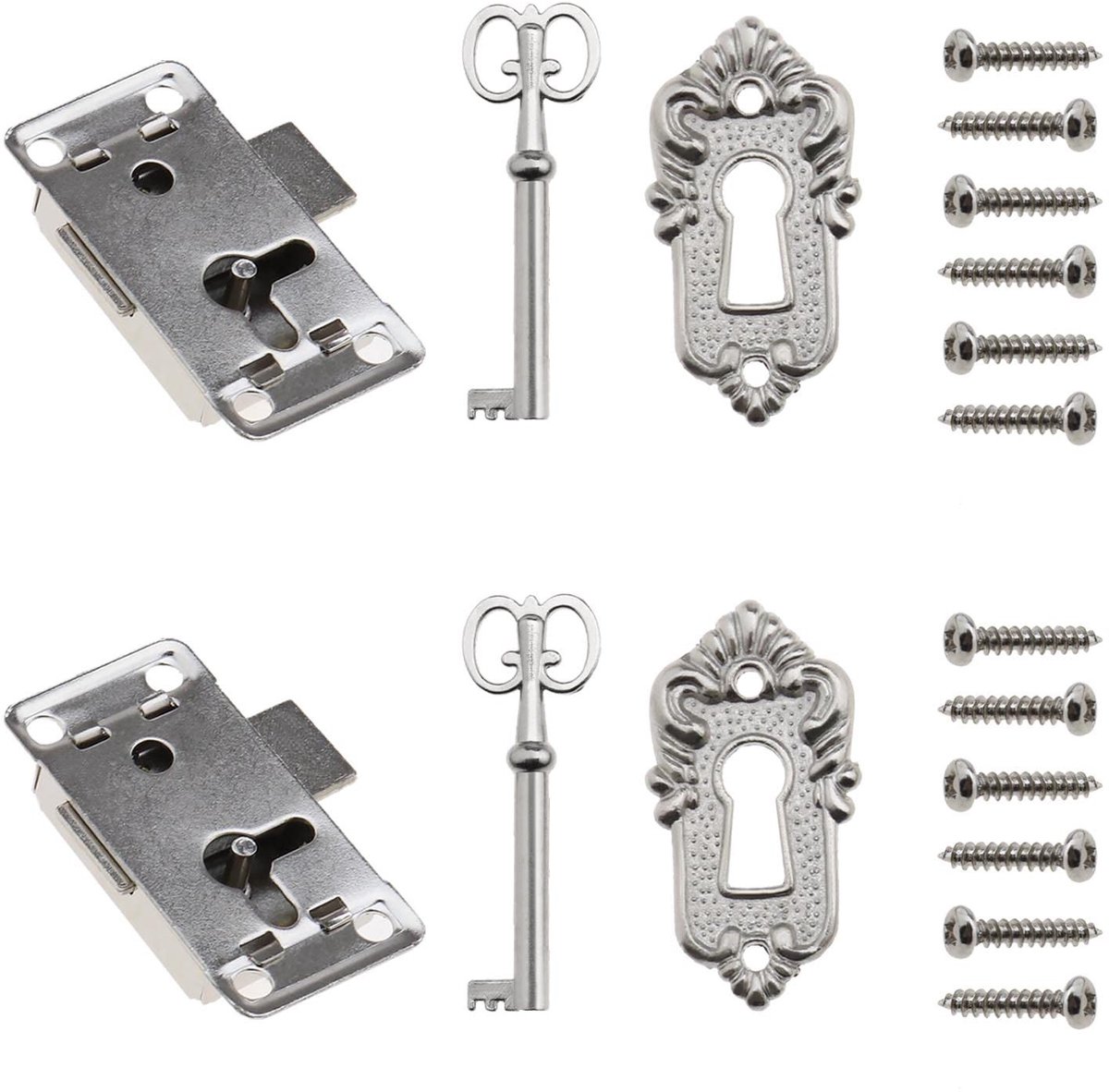 SOUQONE- Kastslot Antiek - 2 Stuks - Zinklegering - Decoratieve Covers - Sleutels - Duurzaam Materiaal - Deurslot