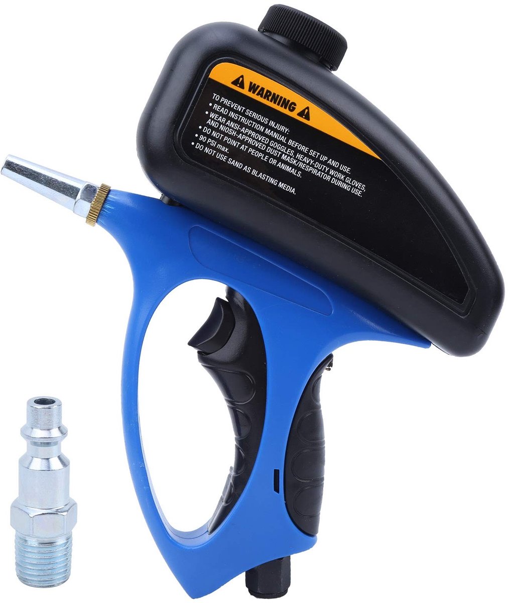 SOUQONE- Zandstraler Pneumatisch - Antislip Handvat - Roestvrijstalen Mondstuk - Roestverwijderaar - Oppervlaktereiniging - Snelstekkerconnector - Zandblaster
