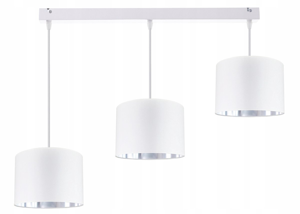 Moderne Witte Plafondlamp met Zilveren Accent - 3xE27