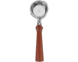 Dailygoods- Portafilter 58mm Professioneel Ontwerp - Bodemloze Portafilter - Houten Handvat - Dubbele Oren - Optimale Koffie-extractie - Veilig en Comfortabel Gebruik - Koffiefilter