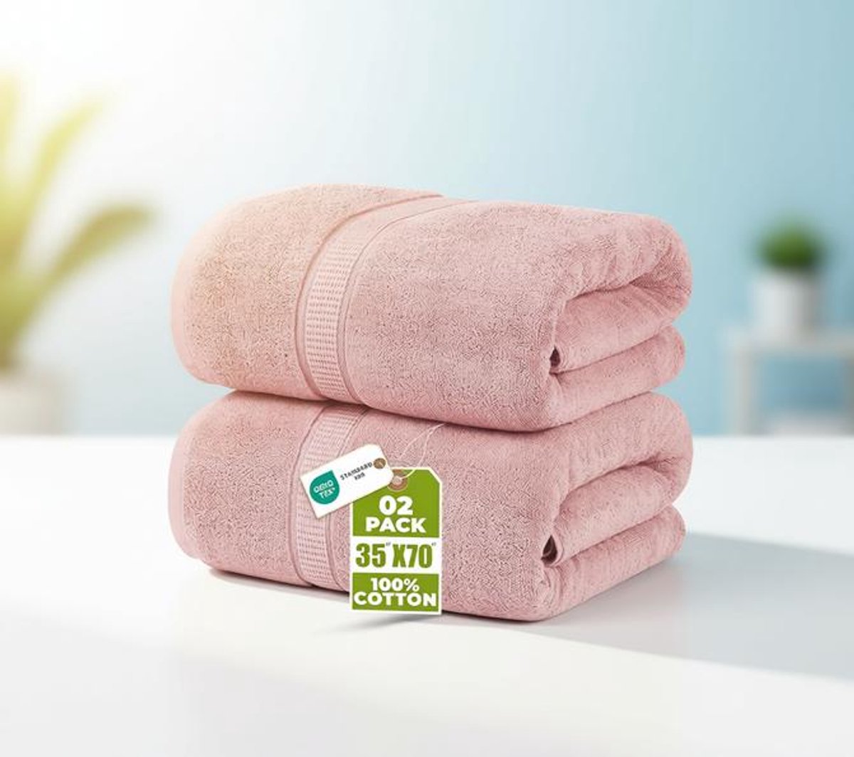 Maison Elara Extra grote badhanddoek set van 2 - 600 g/m² ringgesponnen katoen - Absorberend en zacht