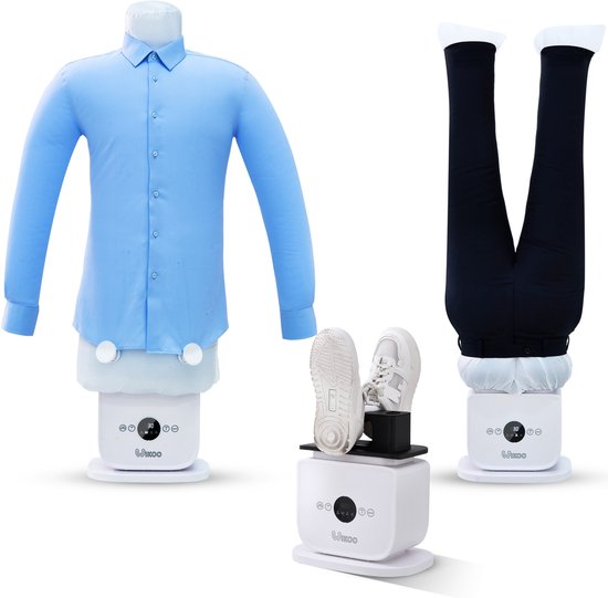 Wikoo® Mannequin à repasser pour chemises et pantalons – Machine à repasser – Sèche-linge repasseur – Système de repassage chemises/chemisiers et pantalons – Machine à repasser automatique – Robot de repassage – Sèche-chaussures et casques
