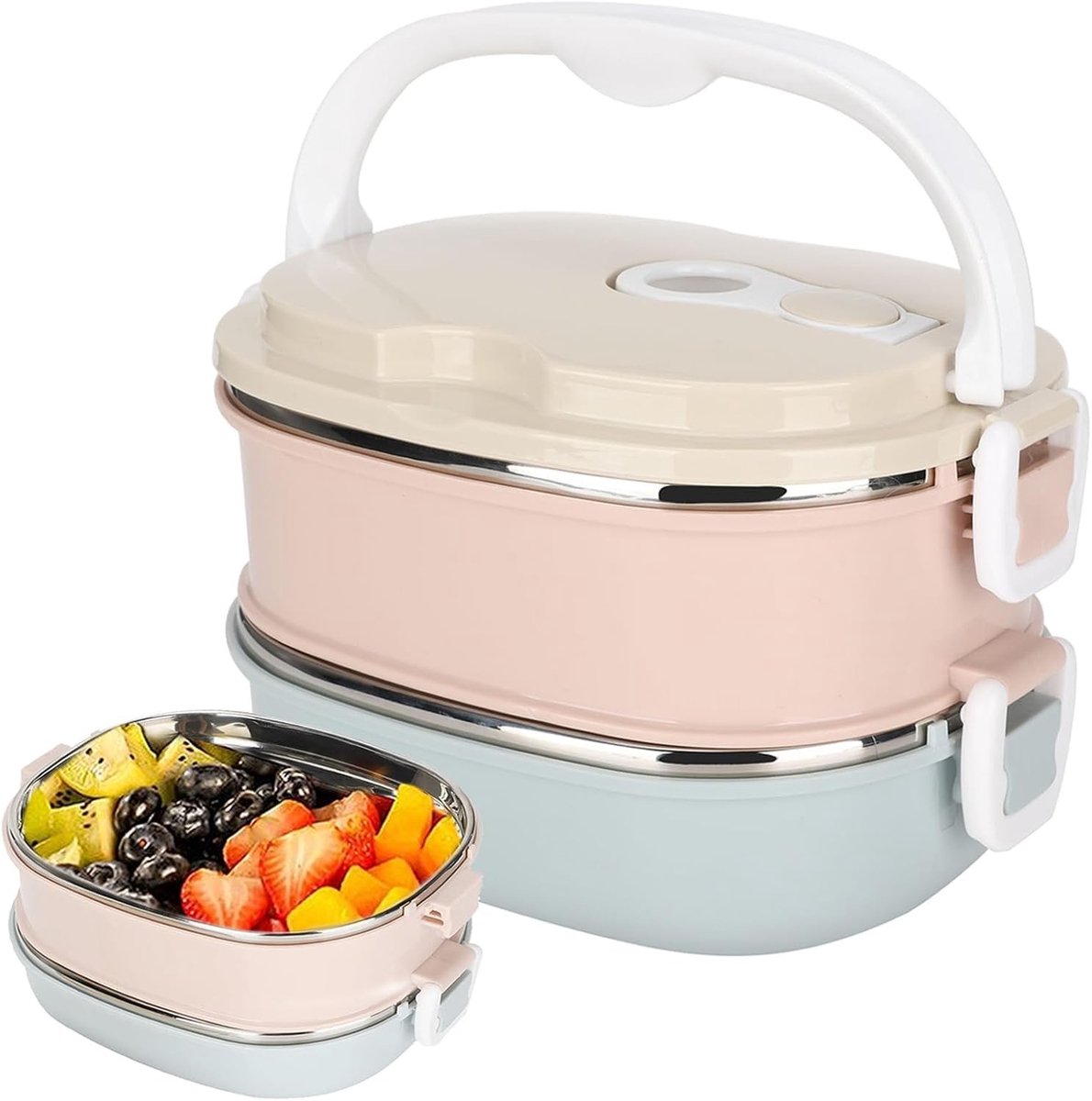 VLEMICO- Lunchbox Geïsoleerd - Roestvrij Staal - Draagbaar - Voedselcontainer - Lekvrij - Veiligheidsslot - Hygiënisch Ontwerp