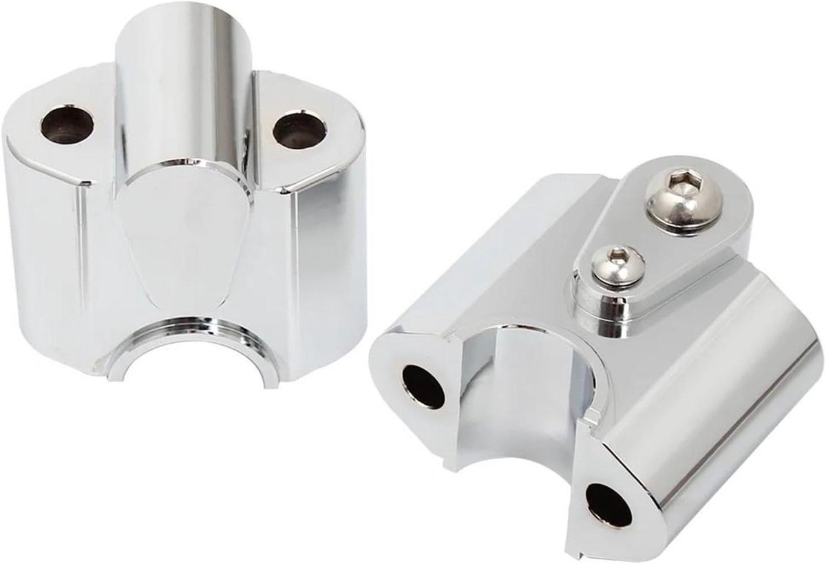 Stuurklem Adapters - Stuurverhogers Motor - Comfortabeler Rijden - Verstelbare Positie - 360 Gram - Chroom