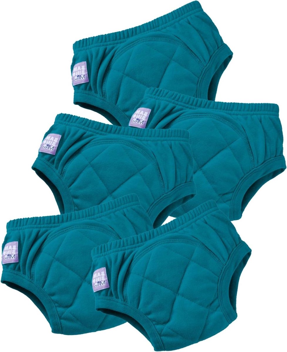 Oefenbroekjes Zindelijkheidstraining - Potty Training Broekjes - Zindelijk Leren - Herbruikbaar & Wasbaar - 5 Stuks - Groenblauw